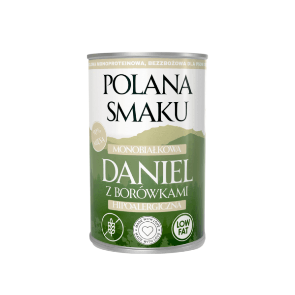 Karma dla psa POLANA SMAKU daniel z borówkami 400g