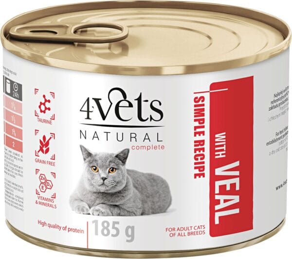 Karma dla kota 4VETS cielęcina 185g Karma dla kota 4VETS cielęcina 185g