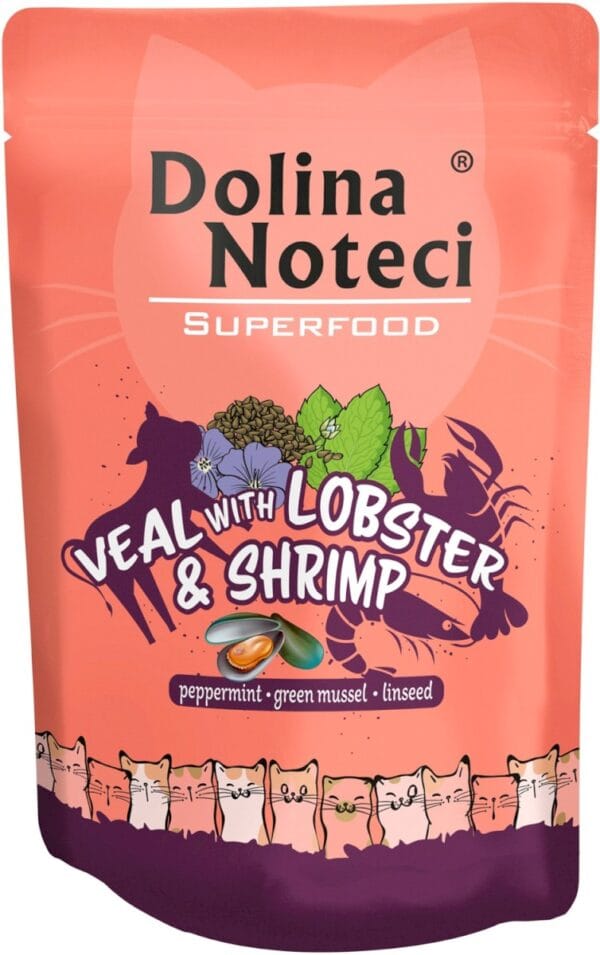 Karma dla kota DOLINA NOTECI superfood cielęcina homar krewetki 85g