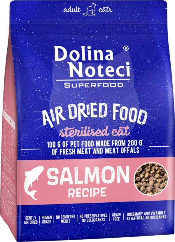 Karma dla kota DOLINA NOTECI superfood sterylizacja suszony łosoś 1kg Karma dla kota DOLINA NOTECI superfood sterylizacja suszony łosoś 1kg