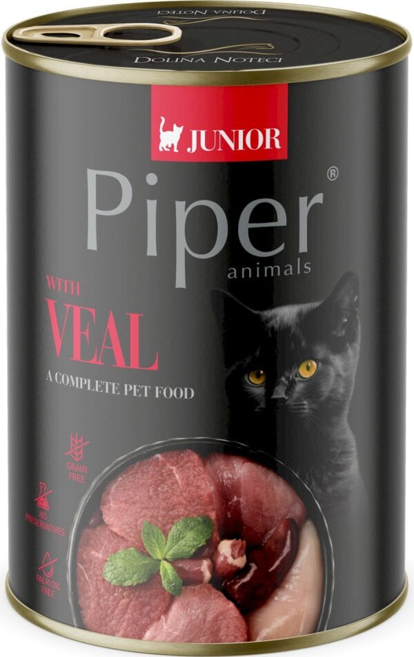Karma dla kota PIPER junior cielęcina 400g Karma dla kota PIPER junior cielęcina 400g