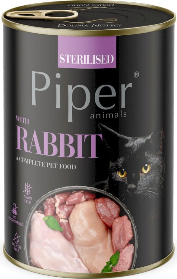 Karma dla kota PIPER sterilised królik 400g