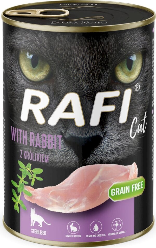 Karma dla kota RAFI sterilized królik 400g