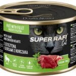Karma dla kota SUPER RAFI dziczyzna serca kurczaka 185g