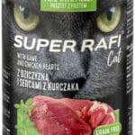 Karma dla kota SUPER RAFI dziczyzna serca kurczaka 400g