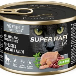 Karma dla kota SUPER RAFI perliczka serca kaczki 185g