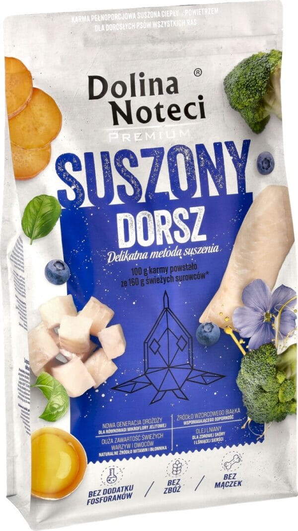 Karma dla psa DOLINA NOTECI premium suszona dorsz 9kg Karma dla psa DOLINA NOTECI premium suszona dorsz 9kg