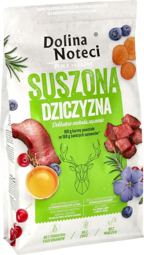 Karma dla psa DOLINA NOTECI premium suszona dziczyzna 9kg Karma dla psa DOLINA NOTECI premium suszona dziczyzna 9kg