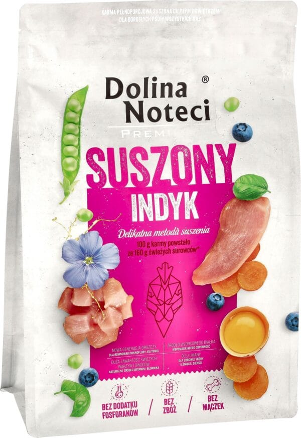 Karma dla psa DOLINA NOTECI premium suszona indyk 3kg Karma dla psa DOLINA NOTECI premium suszona indyk 3kg