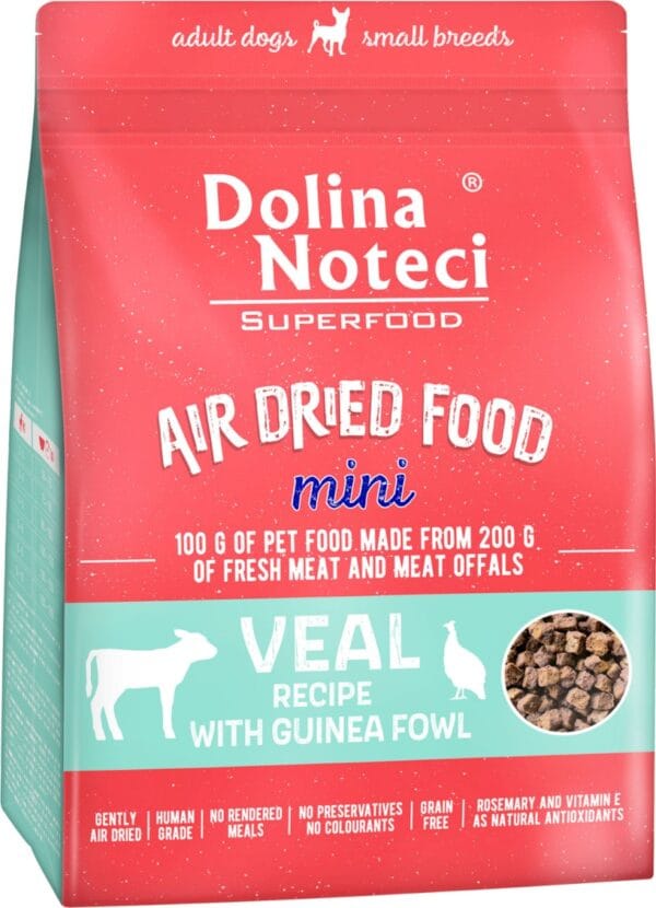 Karma dla psa DOLINA NOTECI superfood mini danie cielęcina perliczka 1kg Karma dla psa DOLINA NOTECI superfood mini danie cielęcina perliczka 1kg