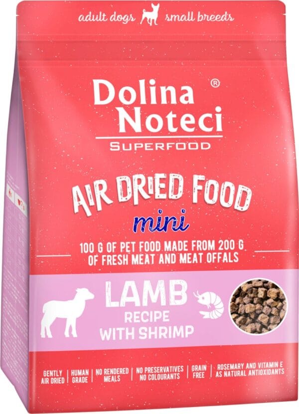 Karma dla psa DOLINA NOTECI superfood mini danie jagnięcina krewetki 1kg Karma dla psa DOLINA NOTECI superfood mini danie jagnięcina krewetki 1kg