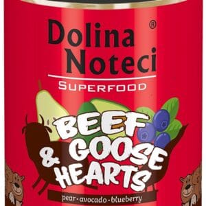 Karma dla psa DOLINA NOTECI superfood wołowina serca gęsi 800g