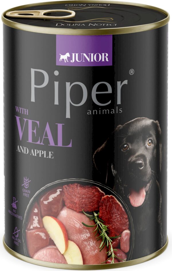 Karma dla psa PIPER junior cielęcina jabłko 400g