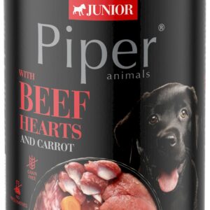 Karma dla psa PIPER junior serca wołowe marchew 400g