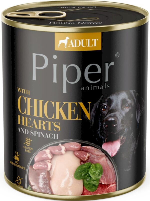 Karma dla psa PIPER serca kurczaka szpinak 800g