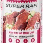 Karma dla psa SUPER RAFI cielęcina wątróbka królika 400g