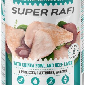 Karma dla psa SUPER RAFI perliczka wątróbka wołowa 400g