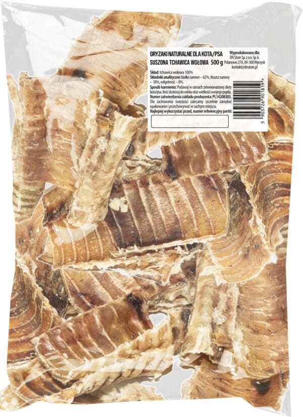 Przysmaki dla psa DOLINA NOTECI Natural Treats tchawica wołowa 500g Przysmaki dla psa DOLINA NOTECI Natural Treats tchawica wołowa 500g