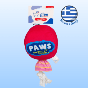 Zabawka dla psa GLEE lizak z piszczałką czerwony 29cm