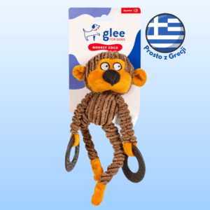 Zabawka dla psa GLEE małpka z piszczałką 25cm
