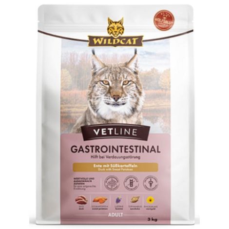 Karma dla kota WILDCAT Vetline Gastrointestinal kaczka 3kg