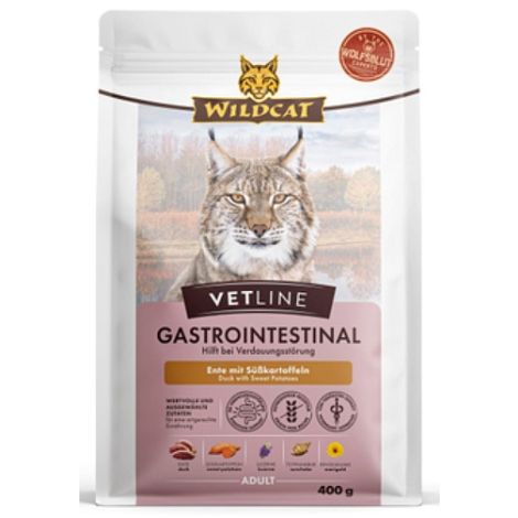 Karma dla kota WILDCAT Vetline Gastrointestinal kaczka 400g