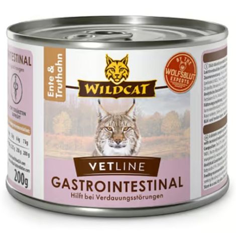 Karma dla kota WILDCAT Vetline Gastrointestinal kaczka indyk 200g
