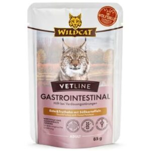 Karma dla kota WILDCAT vetline Gastrointestinal kaczka indyk 85g