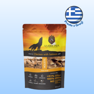 Karma dla psa AMBROSIA pasztet kurczak łosoś 150g
