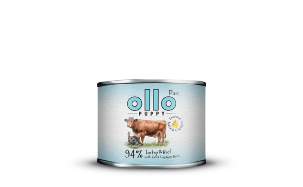 Karma dla psa OLLO Plus Puppy Kolagen indyk wołowina 200g