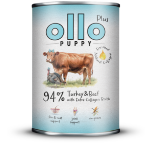 Karma dla psa OLLO Plus Puppy Kolagen indyk wołowina 400g