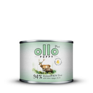 Karma dla psa OLLO Plus Puppy Kolagen jeleń dzik 200g