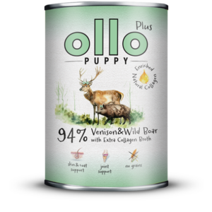 Karma dla psa OLLO Plus Puppy Kolagen jeleń dzik 400g