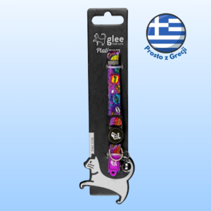 Obroża dla kota GLEE z dzwonkiem Purple Bloom 22-35cm