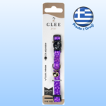 Obroża dla kota GLEE z dzwonkiem Purple Fishbone 30cm