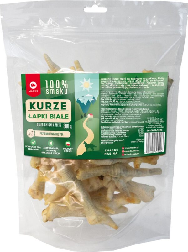 Przysmaki dla psa MACED kurze łapki białe 300g