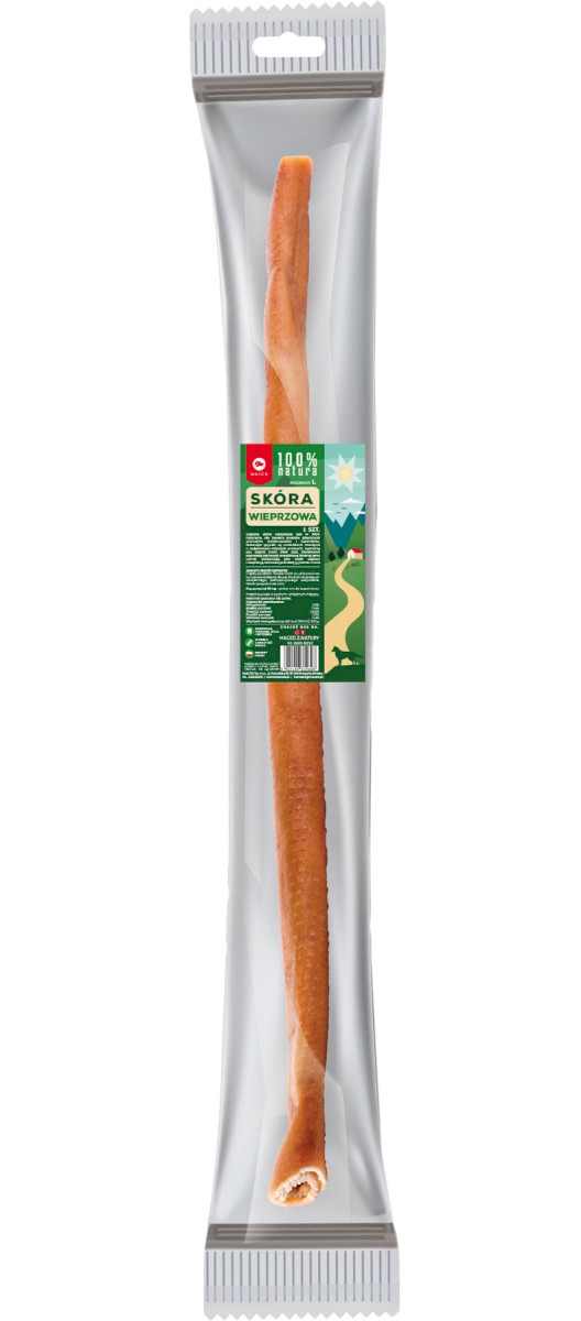 Przysmaki dla psa MACED naturalna skóra wieprzowa L 48cm Przysmaki dla psa MACED naturalna skóra wieprzowa L 48cm
