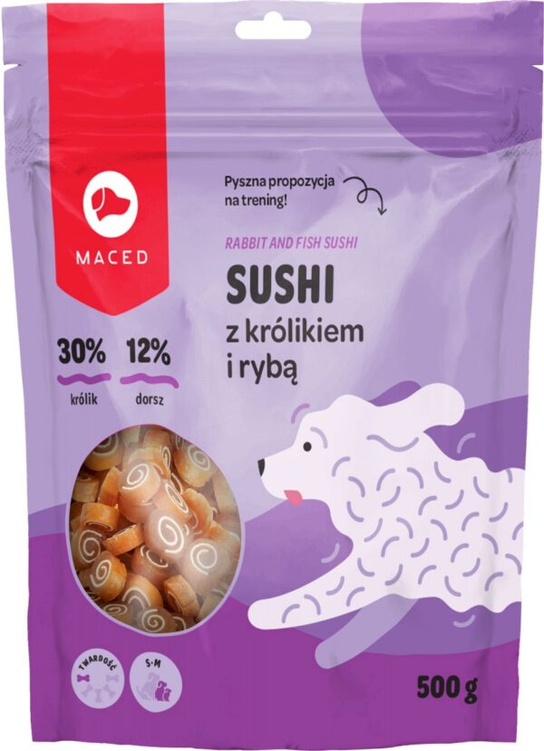 Przysmaki dla psa MACED sushi królik ryba 500g