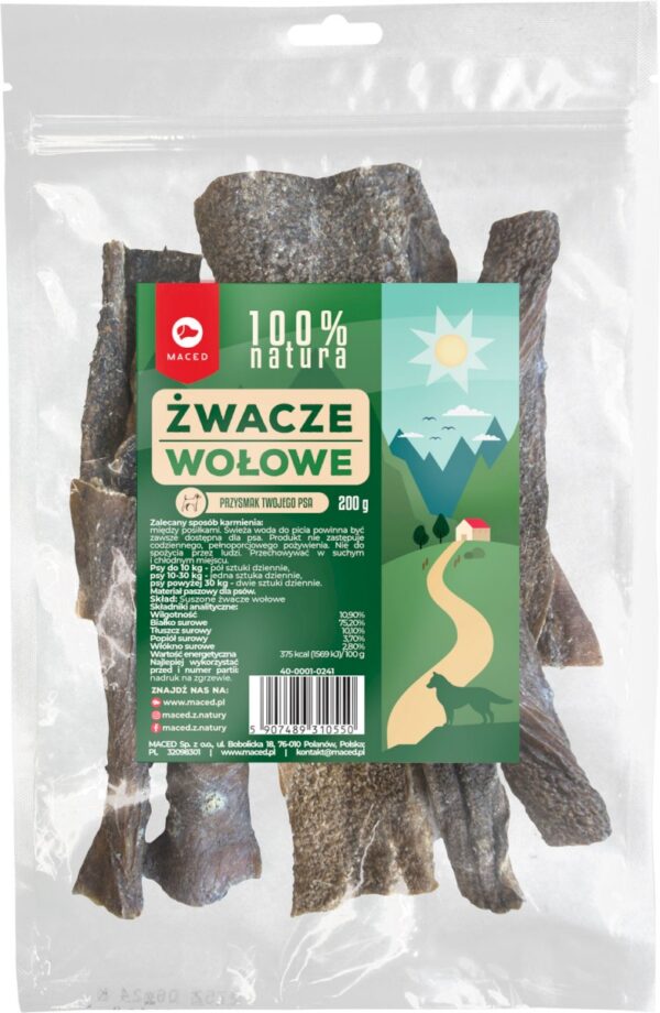 Przysmaki dla psa MACED żwacze wołowe 200g