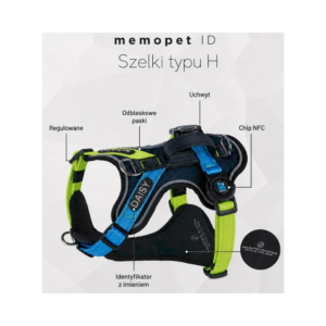 Szelki dla psa MY FAMILY Memopet ID + identyfikator "H" M