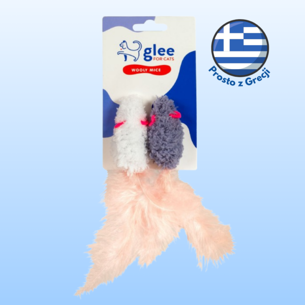 Zabawki dla kota GLEE wełniane myszki 2szt 7cm