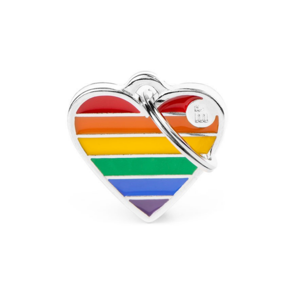 Zawieszka MY FAMILY rainbow serce tęczowe L + grawer gratis